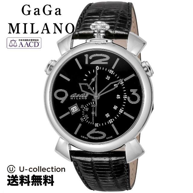 GaGa MILANO(ガガミラノ)のガガミラノ THIN CHRONO 46MM 腕時計 GAG-509701BK-NEW-N  2年 レディースのファッション小物(腕時計)の商品写真