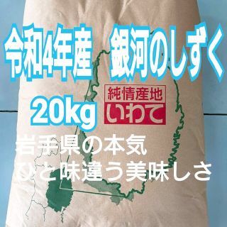 お米　銀河のしずく【令和4年産】精米済み　20kg（5kg×4）(米/穀物)