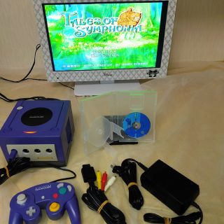 ニンテンドーゲームキューブ(ニンテンドーゲームキューブ)のゲームキューブ本体 バイオレット テイルズオブシンフォニア(家庭用ゲーム機本体)