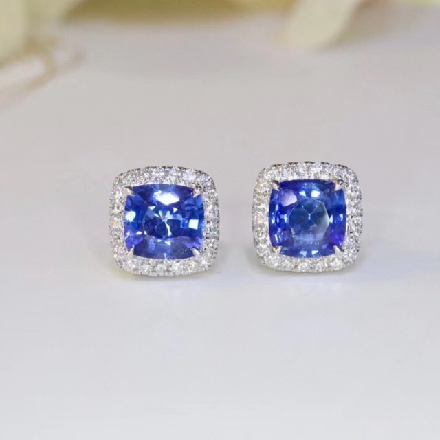 即出荷】 ロイヤル 天然 ブルーサファイア f k18 ピアス2.26ct ダイヤ