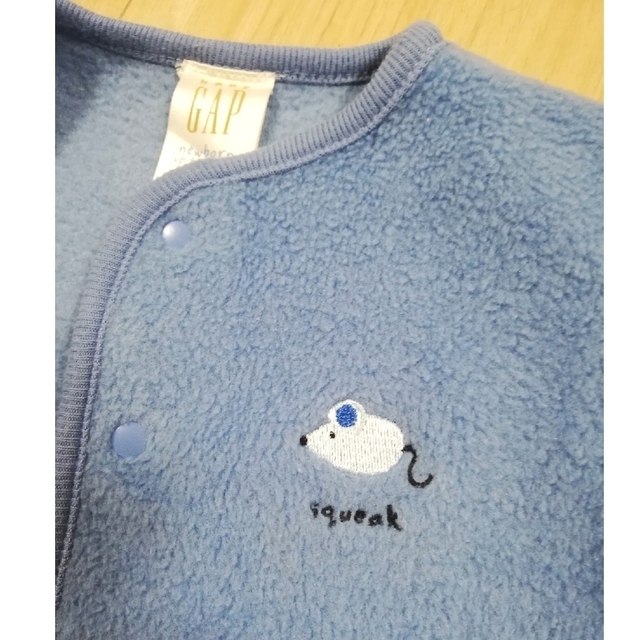 babyGAP(ベビーギャップ)のbaby GAP 50 ロンパース カーディガン 2点セット ブルー キッズ/ベビー/マタニティのベビー服(~85cm)(カーディガン/ボレロ)の商品写真