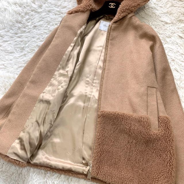 最高級】MAXMARA キャメル100％ テディベア フーデットコート 42 ...