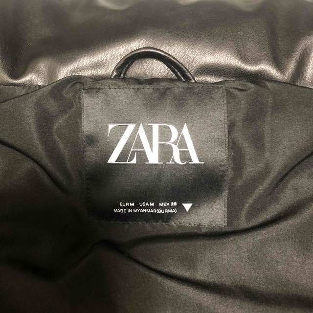 ZARA フェイクレザー　ダウンベスト　M 3