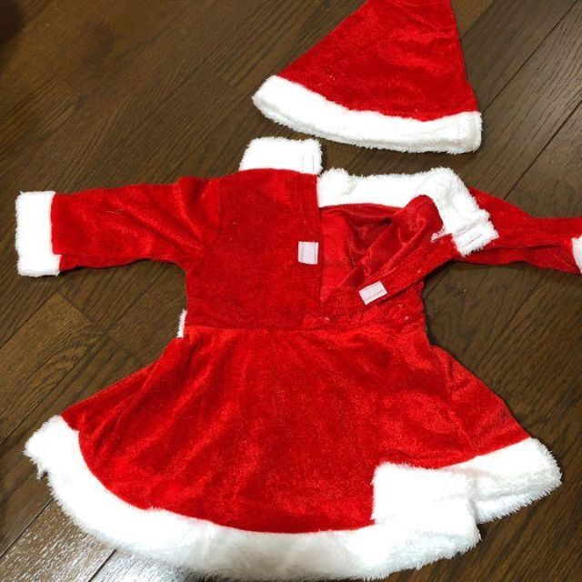 90サイズ　クリスマス　コスプレ　女の子　キッズ　ベビー　サンタ　コスチューム キッズ/ベビー/マタニティのベビー服(~85cm)(ワンピース)の商品写真