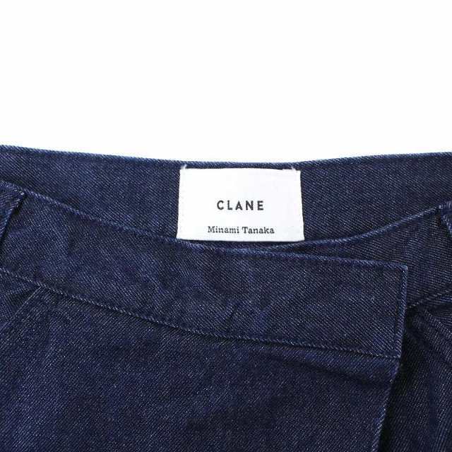 CLANE 田中みな実 21SS ラップデニムパンツ ジーンズ ワイド 1 S