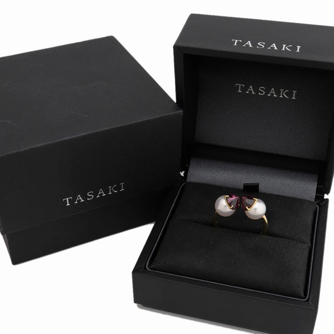 TASAKI(タサキ)のタサキ TASAKI 田崎 リファインドリベリオンリング 指輪　＃14 K18 YG パール  ガーネット  8913 レディースのアクセサリー(リング(指輪))の商品写真
