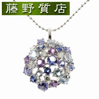 タサキ(TASAKI)のタサキ TASAKI 田崎 マルチカラー ストーン ダイヤ ネックレス ペンダント K18 WG × マルチカラーストーン × ダイヤ 0.21ct 8728(ネックレス)