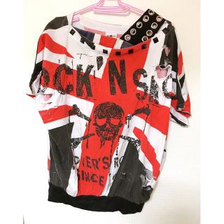 スーパーラヴァーズ(SUPER LOVERS)のLOVER'S ROCK ドルマンT 赤 黒 ドクロ ユニオンジャック2枚セット(Tシャツ(半袖/袖なし))