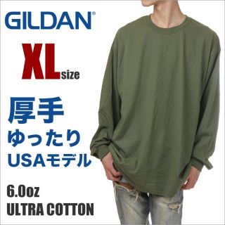 ギルタン(GILDAN)の【新品】ギルダン 長袖 Tシャツ XL カーキ 無地 ロンT メンズ(Tシャツ/カットソー(七分/長袖))