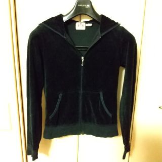 ジューシークチュール(Juicy Couture)のジューシークチュール★ベロアパーカー★S★黒(パーカー)