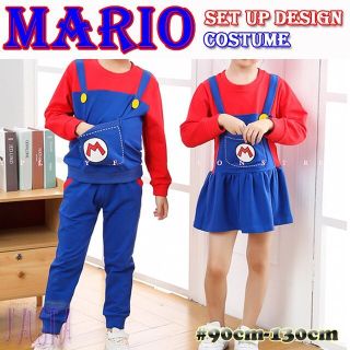 マリオ コスプレ 帽子付き コスチューム ユニバ 男の子 セットアップ(パジャマ)