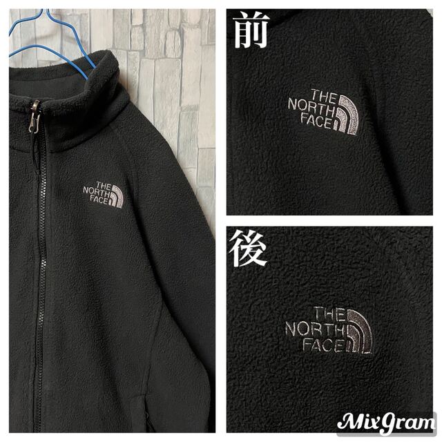 THE NORTH FACE(ザノースフェイス)のノースフェイス フリース ボア ブラック 黒 刺繍ロゴ ジャケット ジップアップ レディースのジャケット/アウター(ブルゾン)の商品写真