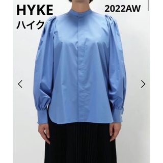 ハイク(HYKE)の【新品】HYKE 2022AW  日本製 バルーンスリーブシャツ　ライトブルー(シャツ/ブラウス(長袖/七分))