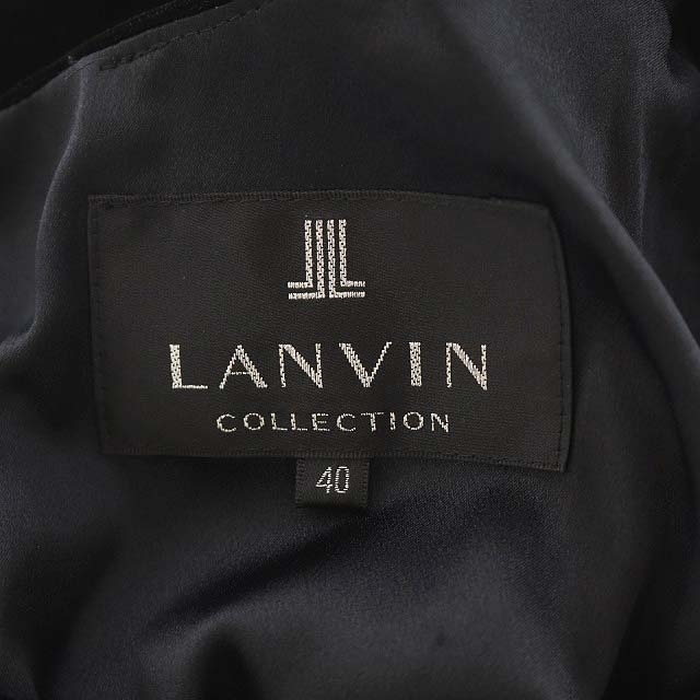 LANVIN(ランバン)のランバン LANVIN COLLECTION ベロア リボン ワンピース 黒 レディースのワンピース(ロングワンピース/マキシワンピース)の商品写真