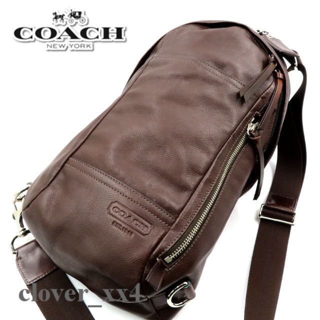 COACH(コーチ)の【美品】 コーチ ボディバッグ トンプソン メンズ ワンショルダー ブラウン 茶 メンズのバッグ(ボディーバッグ)の商品写真