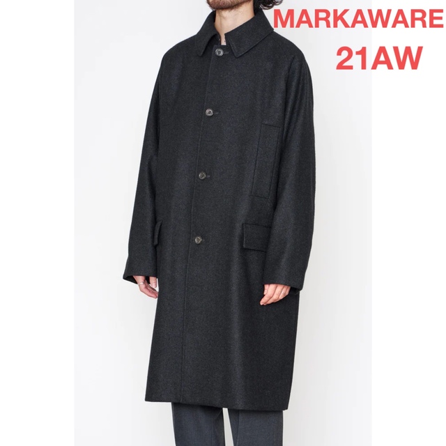 【極美品】MARKAWARE 21AW カシミヤコート チャコールグレージャケット/アウター