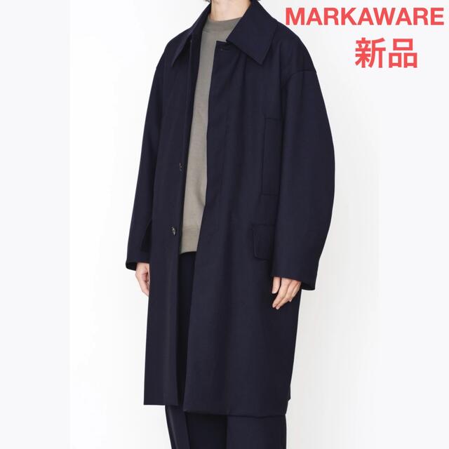 MARKAWEAR(マーカウェア)の【新品】MARKAWARE 22SS ステンカラーコート ネイビー メンズのジャケット/アウター(ステンカラーコート)の商品写真