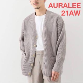 オーラリー(AURALEE)の【新品】AURALEE 21AW カーディガン グレーベージュ(カーディガン)