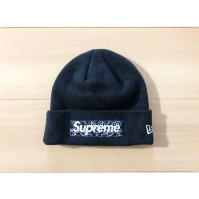 シュプリーム　New Era Box Logo Beanie ネイビーメンズ