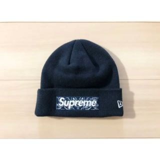 シュプリーム(Supreme)のシュプリーム　New Era Box Logo Beanie ネイビー(ニット帽/ビーニー)