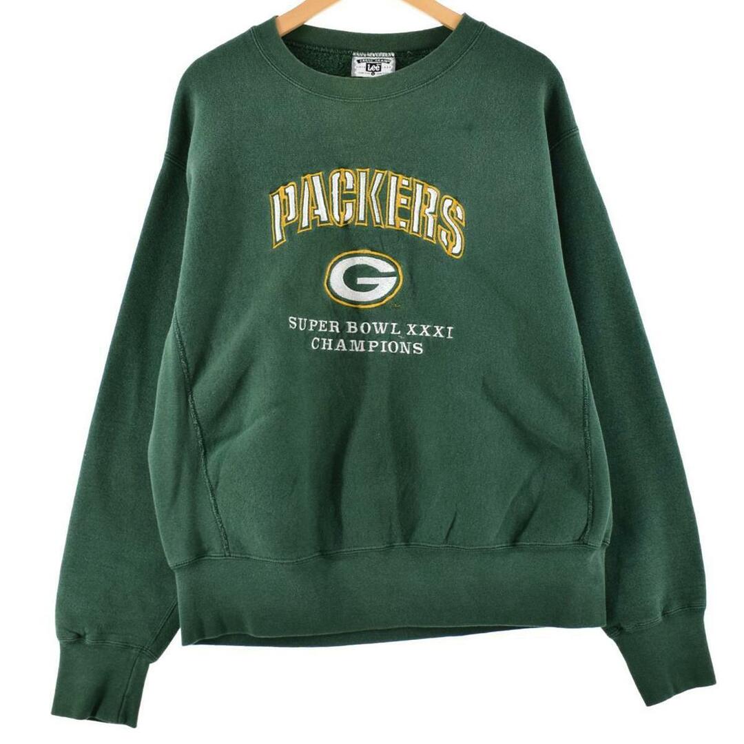 90年代 リー Lee NFL GREEN BAY PACKERS グリーンベイパッカーズ プリントスウェットシャツ トレーナー USA製 メンズXL ヴィンテージ /eaa289544