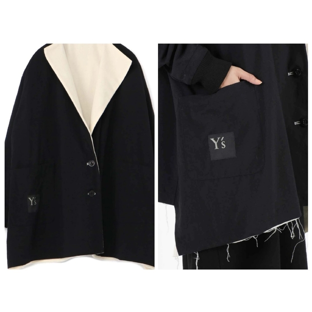 Yohji Yamamoto(ヨウジヤマモト)の新品 Y's ワイズ COTTON WOOL NYLON SHORT COAT レディースのジャケット/アウター(その他)の商品写真