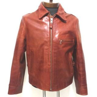 美品 ライダースジャケット メンズM 希少カラー[BROWN CHERRY](ライダースジャケット)