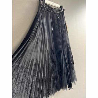 新品Sacai サカイ レース シースルー プリーツミニドレス