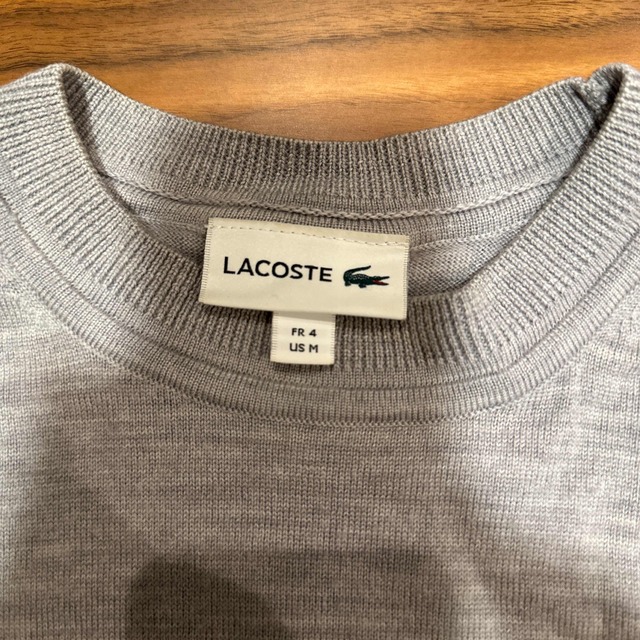 LACOSTE(ラコステ)のラコステ（LACOSTE）グレーニットMサイズ メンズのトップス(ニット/セーター)の商品写真
