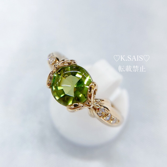 K18リング K18YG ペリトッド カボションカット  2.20ct レディースのアクセサリー(リング(指輪))の商品写真