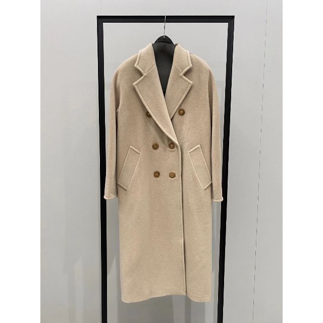 極美品 MaxMara 白タグ 現行 キャメルアンゴラ ベルテッドガウンコート