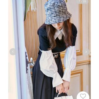 SNIDEL - 新品 シャツレイヤードショートニット