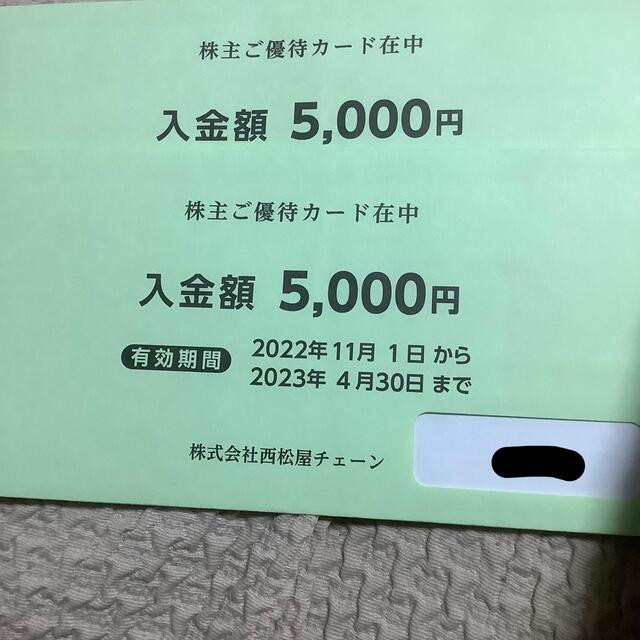 西松屋株主優待カード10000円