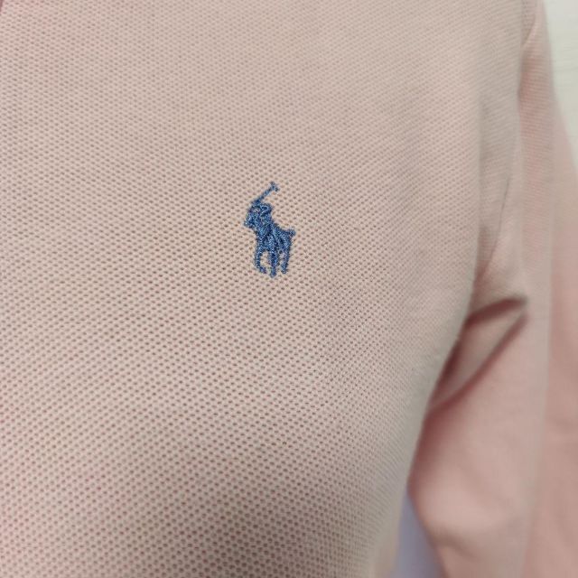 POLO RALPH LAUREN(ポロラルフローレン)のPOLO RALPH LAUREN【M】ポロシャツ　ピンク　長袖　a256 レディースのトップス(Tシャツ(長袖/七分))の商品写真