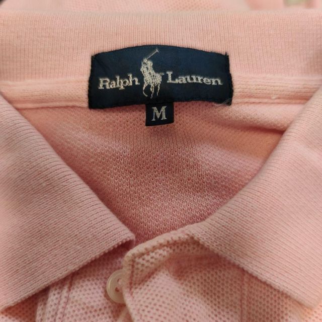 POLO RALPH LAUREN(ポロラルフローレン)のPOLO RALPH LAUREN【M】ポロシャツ　ピンク　長袖　a256 レディースのトップス(Tシャツ(長袖/七分))の商品写真