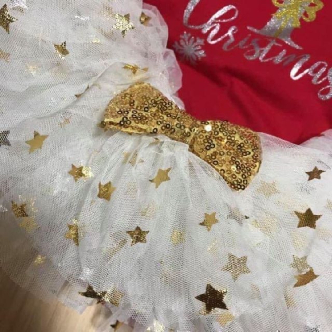 あーちゃんさん専用⭐️ファーストクリスマス　チュールロンパース　ヘアバンド　70 キッズ/ベビー/マタニティのベビー服(~85cm)(セレモニードレス/スーツ)の商品写真