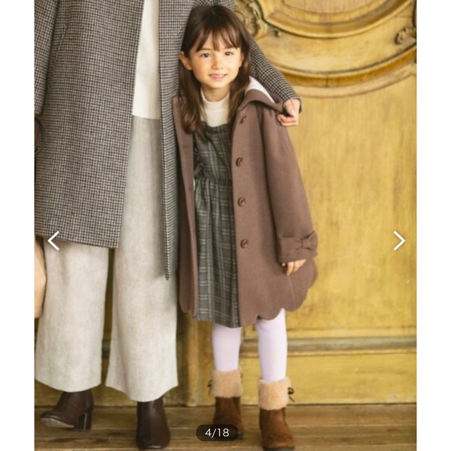 anyFAM(エニィファム)のany FAM  フード取り外し可能 ウール風コート キッズ/ベビー/マタニティのキッズ服女の子用(90cm~)(コート)の商品写真