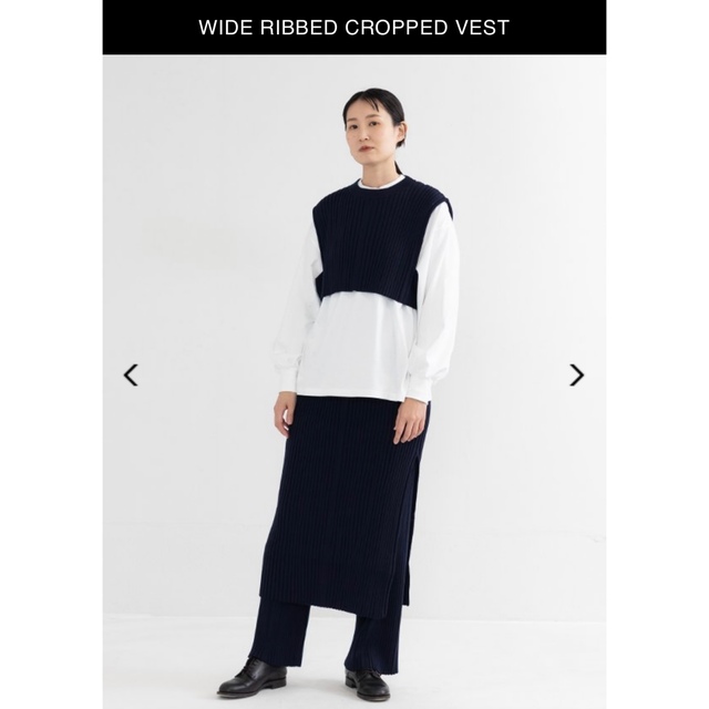 HYKE(ハイク)の【新品】HYKE ハイク WIDE RIBBED CROPPED VEST レディースのトップス(ベスト/ジレ)の商品写真