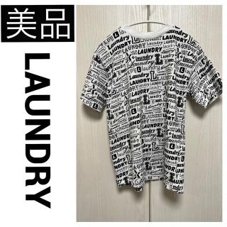 ランドリー(LAUNDRY)の【美品】 LAUNDRY ランドリー Tシャツ 半袖 総柄ロゴ ホワイト S(Tシャツ(半袖/袖なし))