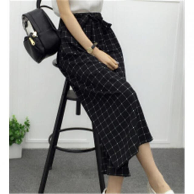 日本製 2ウェイ 黒地 チェック ワイドパンツ ガウチョパンツ レディース - 通販 - www.bhaktiluhur.org