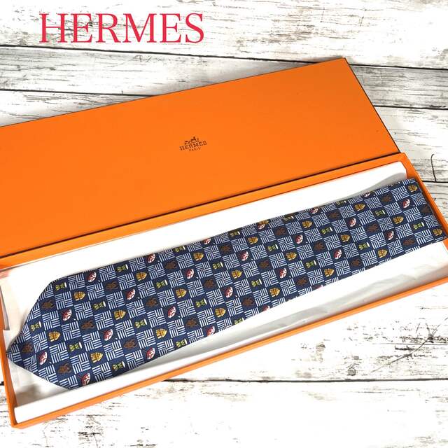 Hermes - HERMES エルメス ネクタイ ブルー系 美品の通販 by Akala