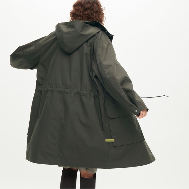 UNIQLO U ユニクロユー フーデットコート モッズコート カーキ S cao