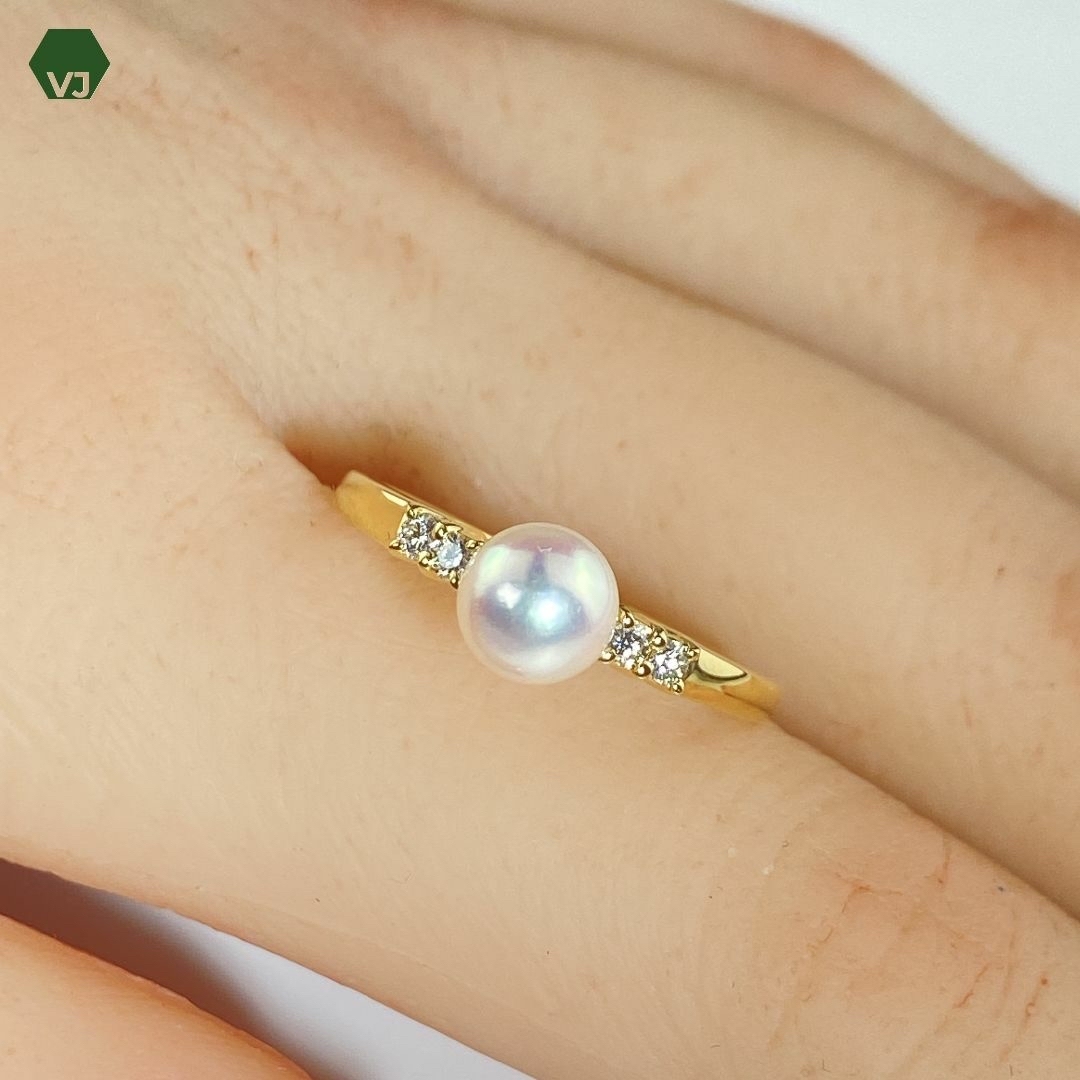 MIKIMOTO(ミキモト)の【17-3】【MIKIMOTO】 パール ダイヤモンド　リング　 レディースのアクセサリー(リング(指輪))の商品写真