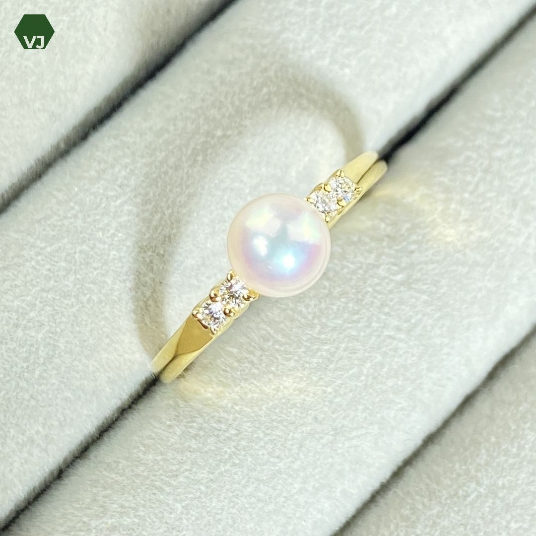 MIKIMOTO(ミキモト)の【17-3】【MIKIMOTO】 パール ダイヤモンド　リング　 レディースのアクセサリー(リング(指輪))の商品写真