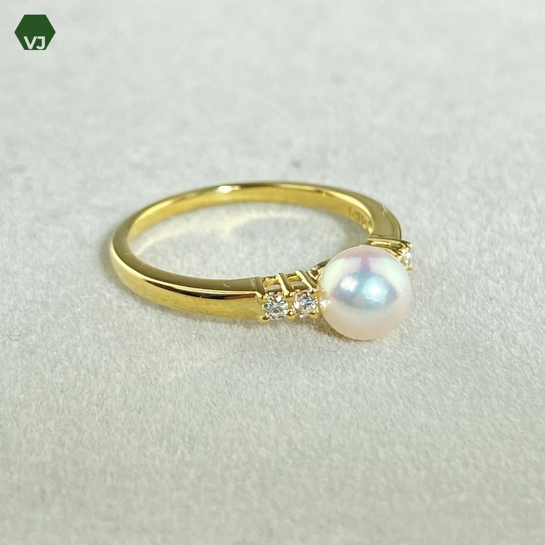 MIKIMOTO(ミキモト)の【17-3】【MIKIMOTO】 パール ダイヤモンド　リング　 レディースのアクセサリー(リング(指輪))の商品写真