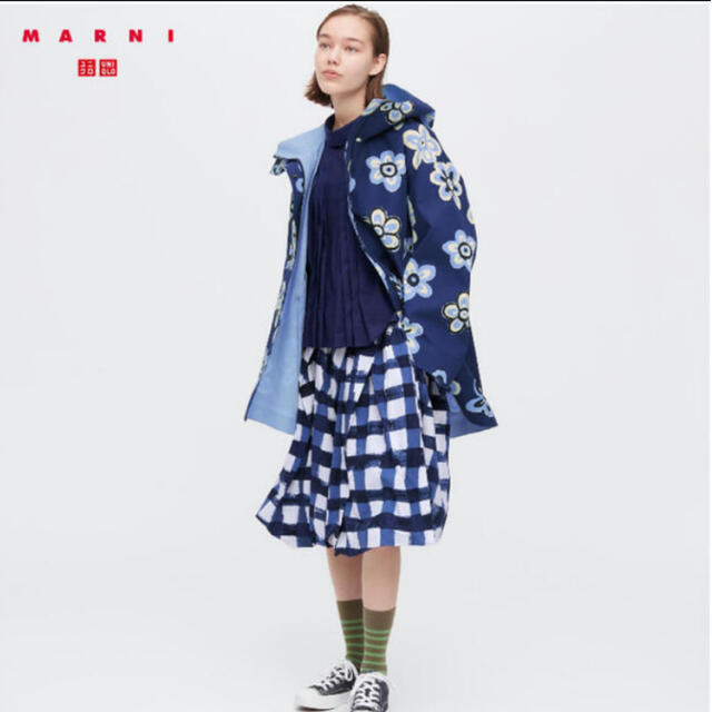 ユニクロ　マルニ　UNIQLO　MARNI　バルーンシェイプスカート　ブルー　L