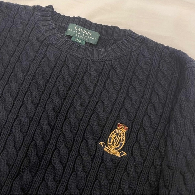 Ralph Lauren(ラルフローレン)のラルフローレン エンブレムニット ネイビー XS-S レディースのトップス(ニット/セーター)の商品写真