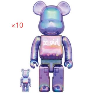 メディコムトイ(MEDICOM TOY)のBE@RBRICK X-girl CLEAR PURPLE 100％ 400％(その他)