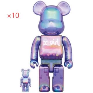 メディコムトイ(MEDICOM TOY)のBE@RBRICK X-girl CLEAR PURPLE 100％ 400％(その他)