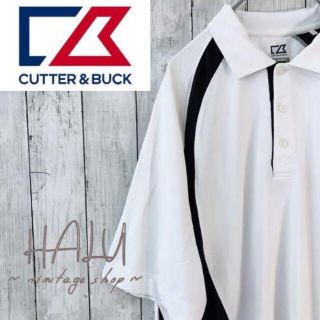 カッターアンドバック(CUTTER & BUCK)のCUTTER&BUCK 半袖ポロシャツ 白黒 薄手 メッシュ ゴルフウェア(ポロシャツ)